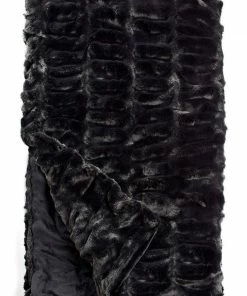 Fabulous Furs Throw Mink Faux Fur Onyx