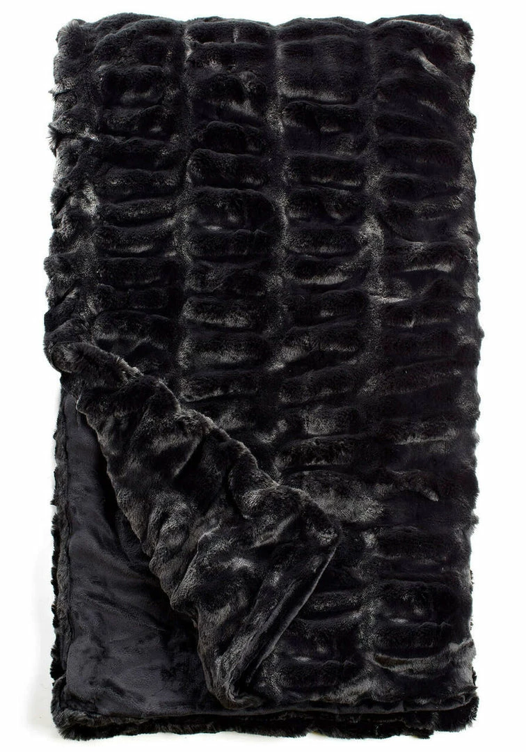 Fabulous Furs Throw Mink Faux Fur Onyx Fabulous Furs Throw Mink Faux Fur Onyx