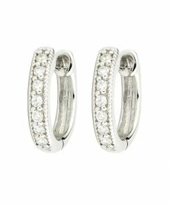 Gifts By Occasion Jude Frances Huggie Hoop Earrings (White Gold )