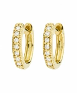 Jude Frances Huggie Hoop Earrings (Yellow Gold)