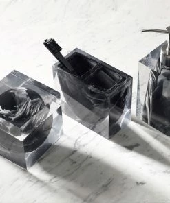 Kassatex Black & Acrylic Cotton Jar