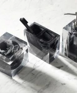 Kassatex Black & Acrylic Tumbler Bathroom Accessories