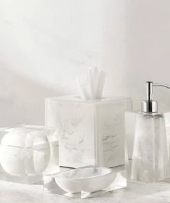 Kassatex White & Acrylic Tumbler Bathroom Accessories