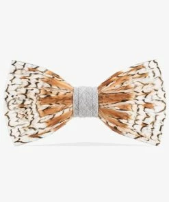 Brackish FEATHER BOW TIE - GREY BOBWHITE Gifts By Occasion