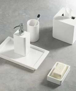 Kassatex White Lacquer Toothbrush Holder