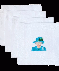 Lettermade Queen Elizabeth Linen Cocktail Napkins Gifts By Occasion