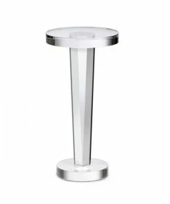 Interlude SIDE TABLE ROUND TAPERED BASE CLEAR ACRYLIC Side Tables