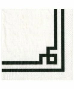 Caspari BLACK WHITE RIVE PAPER LUNCH NAPKIN