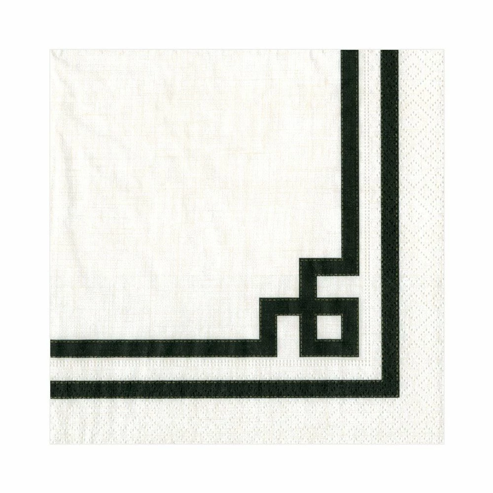Caspari BLACK WHITE RIVE PAPER LUNCH NAPKIN Caspari BLACK WHITE RIVE PAPER LUNCH NAPKIN
