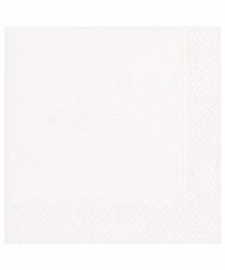 Caspari WHITE GROSGRAIN PAPER LUNCH NAPKIN Gifts By Occasion