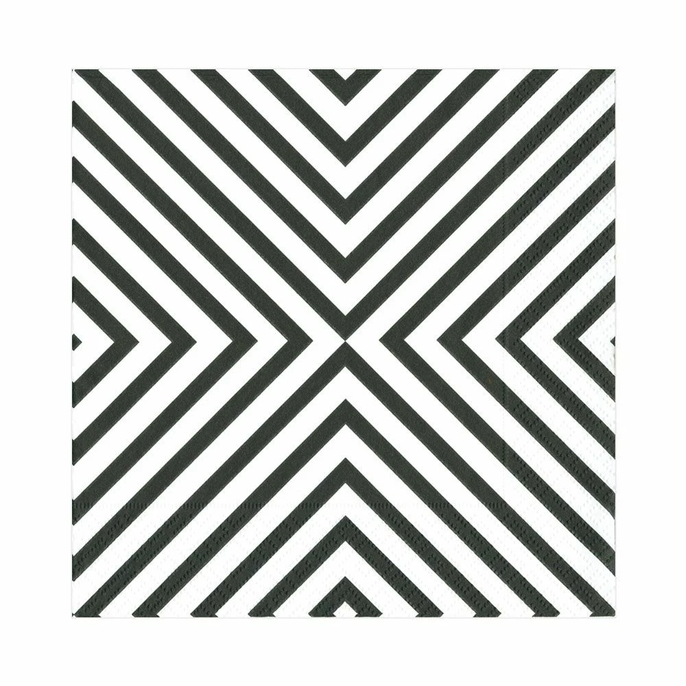 Caspari CHEVRON BLACK PAPER LUNCH NAPKIN Gifts By Occasion Caspari CHEVRON BLACK PAPER LUNCH NAPKIN Gifts By Occasion