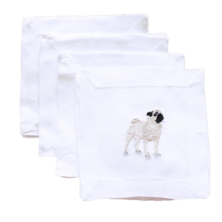 Lettermade Pug Linen Cocktail Napkins Gifts By Occasion Lettermade Pug Linen Cocktail Napkins Gifts By Occasion
