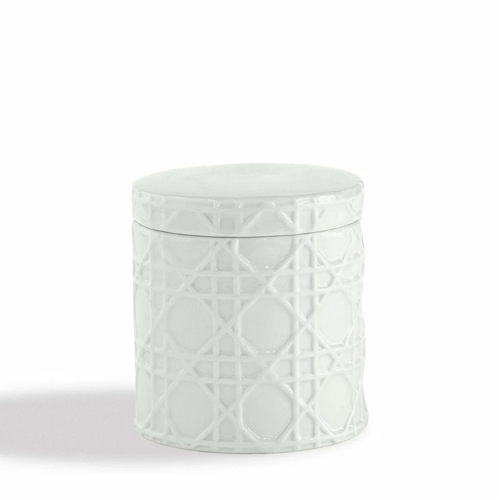 Kassatex White Rattan Cotton Jar Kassatex White Rattan Cotton Jar