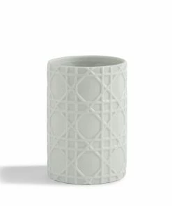 Kassatex White Rattan Tumbler