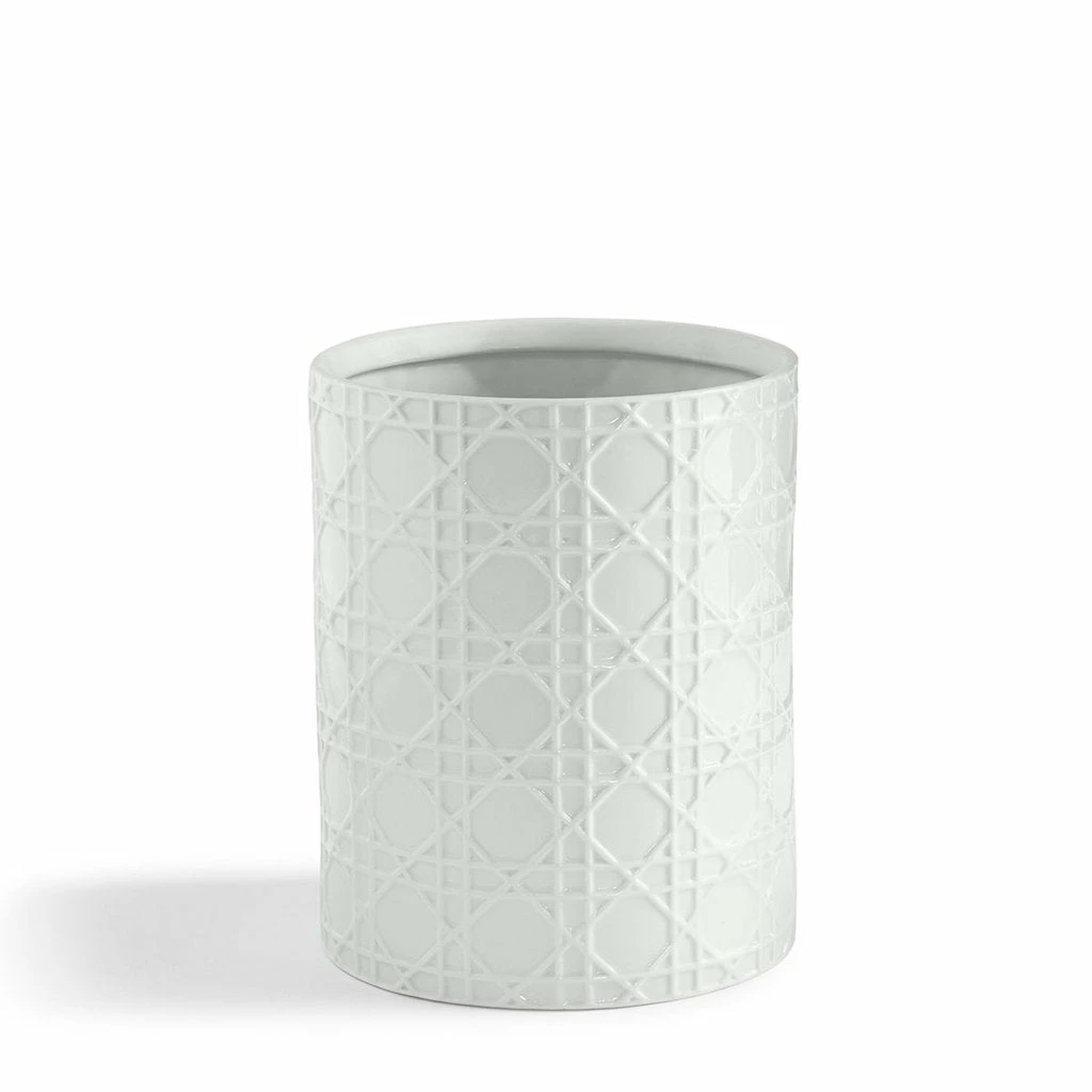 Kassatex White Rattan Waste Basket Kassatex White Rattan Waste Basket