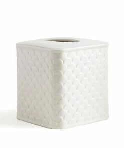 Kassatex Scalloped White Tissue Holder Host/Hostess